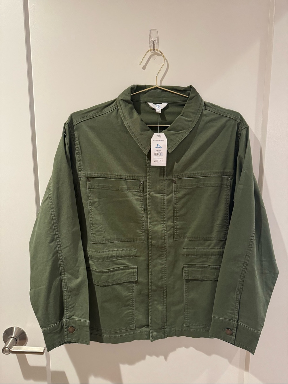 Time and Tru Olive Green Military Field Jacket